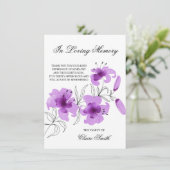 Sympathie Uitvaart DANK U Lily Floral FOTO Bedankkaart (Staand voorkant)