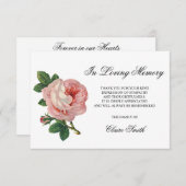 Sympathie Uitvaart DANK U  Roos Bloemen Bedankkaart (Voorkant / Achterkant)