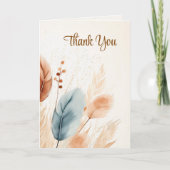 Sympathie Uitvaart Pampas Grass Boho Beige FOTO Bedankkaart (Voorkant)