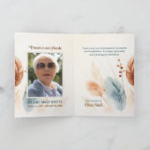 Sympathie Uitvaart Pampas Grass Boho Beige FOTO Bedankkaart (Binnen)