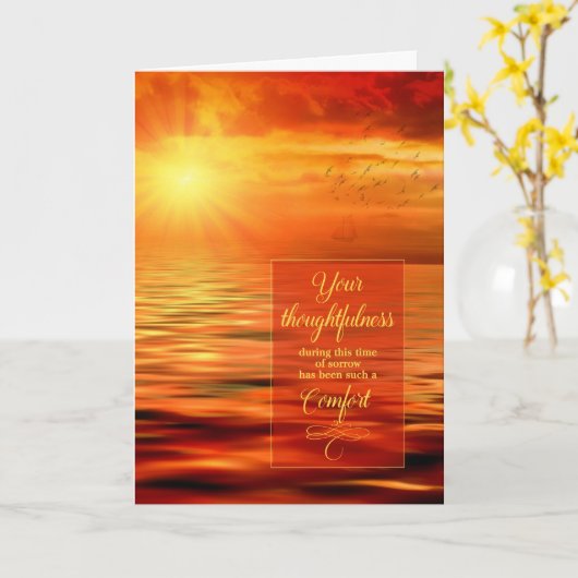 Sympathie Uitzicht voor de Sunset Ocean Hartelijk  Kaart (Gele Bloem)