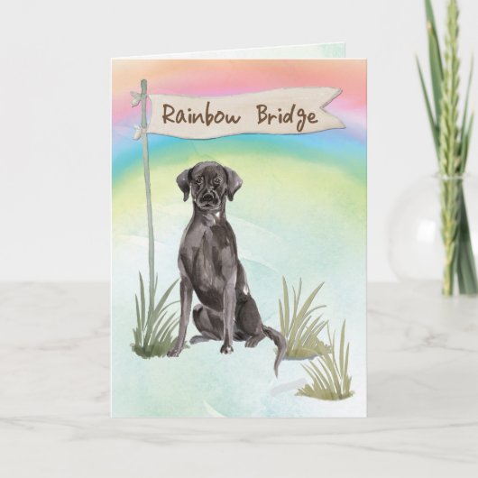 Sympathie van Black Lab Pet voor regenboogbrug Kaart (Voorkant)