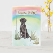 Sympathie van Black Lab Pet voor regenboogbrug Kaart (Gele Bloem)