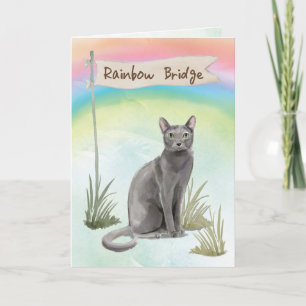 Sympathie van blauw Russisch kat-et voor regenboog Kaart