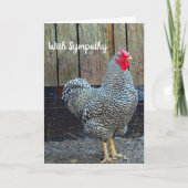 Sympathie van Chicken Black en White Rooster Kaart (Voorkant)