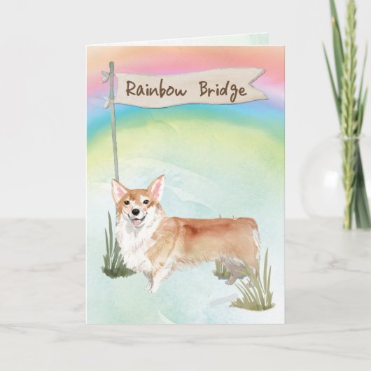 Sympathie van Corgi Pet voor regenboogbrug Kaart (Voorkant)