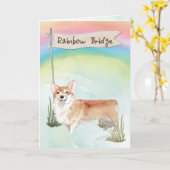 Sympathie van Corgi Pet voor regenboogbrug Kaart (Gele Bloem)