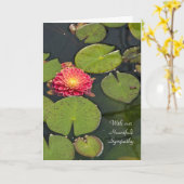 Sympathie van Dahlia in lilly pads Kaart (Gele Bloem)