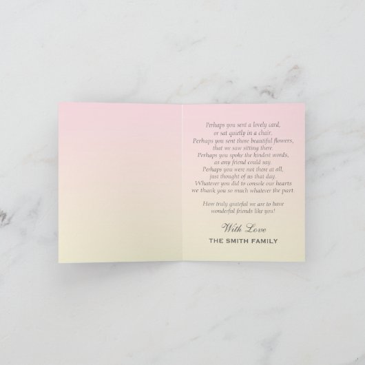 Sympathie van de Foto Ombré van de pastelkleur Bedankkaart (Binnen)