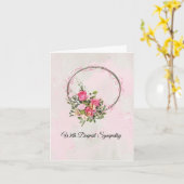 Sympathie van de liefde Roze Roos Wreath Kaart (Gele Bloem)