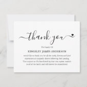 Sympathie van de minimalistische Funeral Bereaveme Bedankkaart (Voorkant)