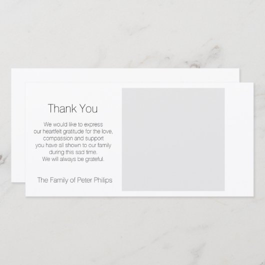 Sympathie van de sjabloon Dank u voor uw favoriete (Voorkant / Achterkant)