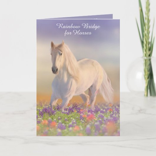 Sympathie van gedicht regenboogbrug voor paarden kaart (Voorkant)