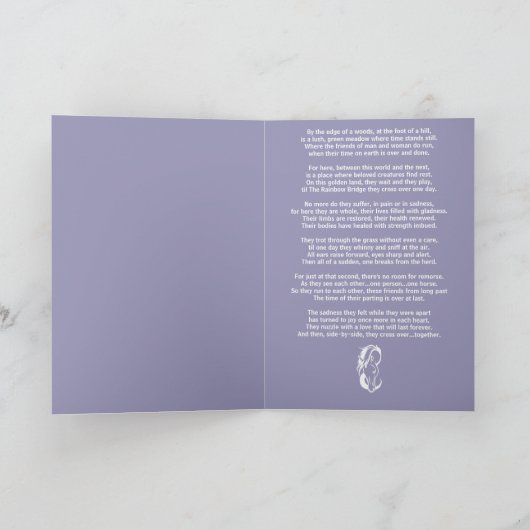 Sympathie van gedicht regenboogbrug voor paarden kaart (Binnen)