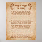Sympathie van gedicht regenboogbrug voor paarden poster (Voorkant)