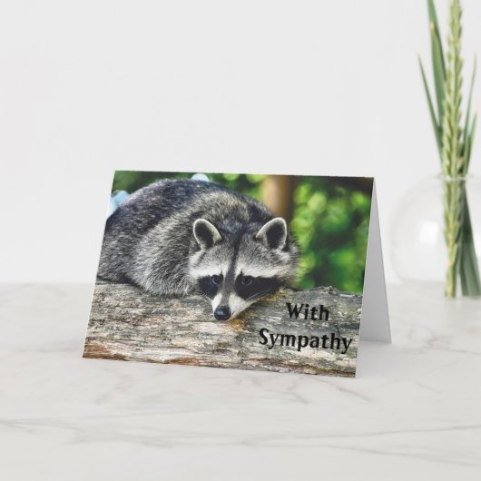 Sympathie van het wild Raccoon Log Mammal Photo Kaart (Voorkant)