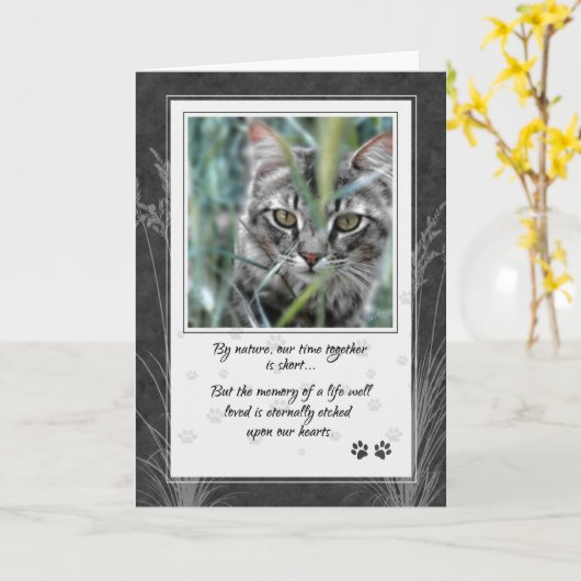 Sympathie van kattengrijs tablet kaart (Gele Bloem)