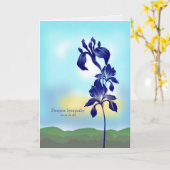 Sympathie van ons allemaal, paarse bloemen kaart (Gele Bloem)