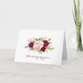 Sympathie van Pink en Marsala Floral Bouquet Kaart (Voorkant)