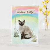 Sympathie van Siamese kat Pet voor regenboogbrug Kaart (Gele Bloem)
