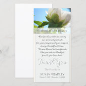 Sympathie van White Peony Hartelijk dank Bedankkaart (Voorkant / Achterkant)