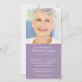 Sympathie Verlies Foto Mauve Uitvaart Dank je kaar Bedankkaart (Voorkant)