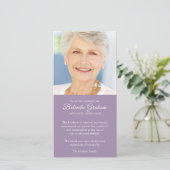 Sympathie Verlies Foto Mauve Uitvaart Dank je kaar Bedankkaart (Staand voorkant)