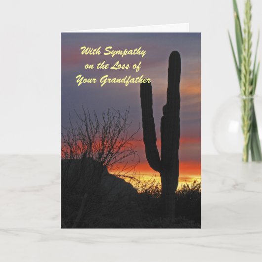 Sympathie verlies grootvader Cactus Sunset Kaart (Voorkant)