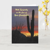 Sympathie verlies grootvader Cactus Sunset Kaart (Gele Bloem)