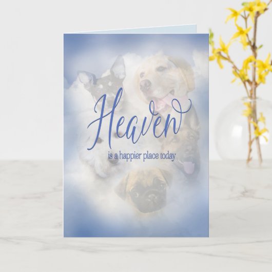 Sympathie, verlies van hond, hemelse honden kaart (Gele Bloem)