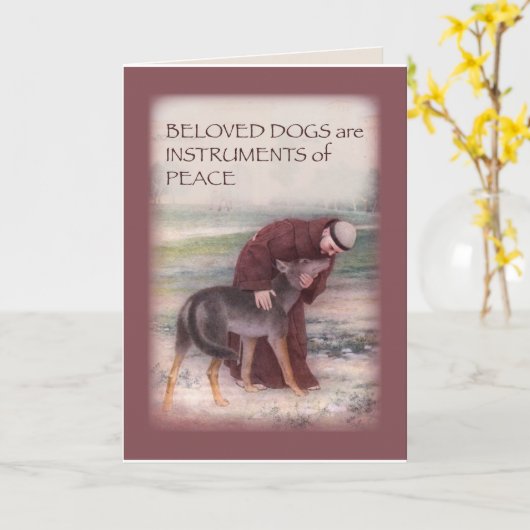 Sympathie Verlies van Hond, St. Franciscus, Religi Kaart (Gele Bloem)