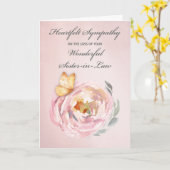 Sympathie Verlies van Zuster in de Wet Vlinder Roz Kaart (Gele Bloem)