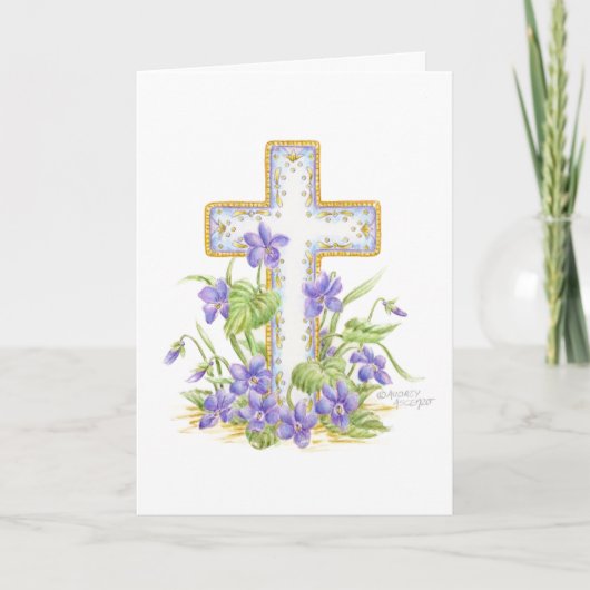 Sympathie Violet Cross Wenskaart Kaart (Voorkant)
