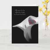 Sympathie vlinder in witte lelie kaart (Gele Bloem)