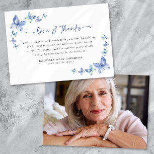 Sympathie Vlinders Foto Begrafenis Bedankkaart