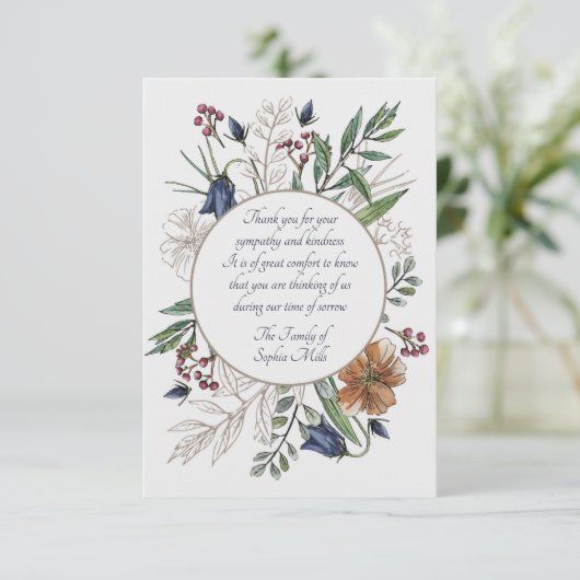 Sympathie Vloerbloemen Uitnodiging (Staand voorkant)