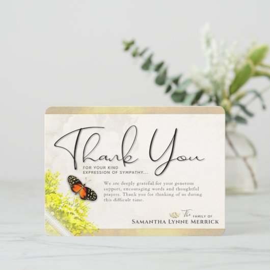 sympathie voor Antiek vlinder Hartelijk dank Kaart (Staand voorkant)