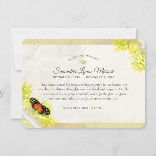 sympathie voor Antiek vlinder Hartelijk dank Kaart (Achterkant)