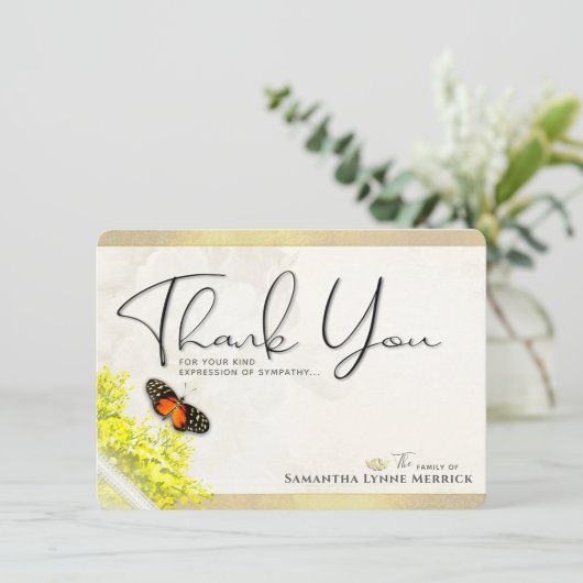 sympathie voor Antiek vlinder Hartelijk dank Kaart (Staand voorkant)