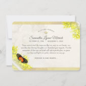 sympathie voor Antiek vlinder Hartelijk dank Kaart (Achterkant)