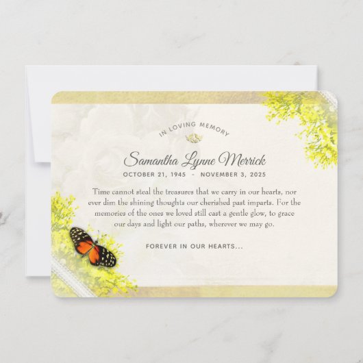 sympathie voor Antiek vlinder Hartelijk dank Kaart (Achterkant)