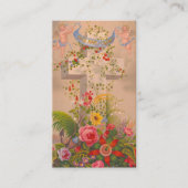 Sympathie voor begrafenis Christelijk Bloemenkruis Visitekaartje (Voorkant)