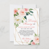 Sympathie voor blinde roze vloeren bedankkaart (Voorkant)