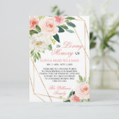 Sympathie voor blinde roze vloeren bedankkaart (Staand voorkant)