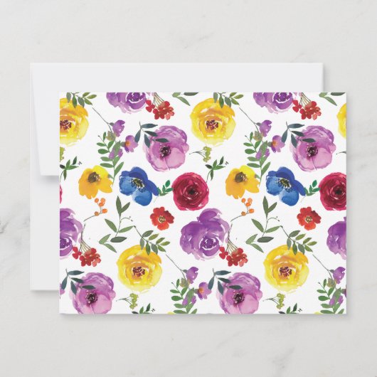 Sympathie voor Bright & Stor Floral Bedankkaart (Achterkant)