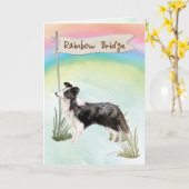 Sympathie voor collie Pet over de regenboogbrug Kaart (Gele Bloem)