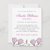 sympathie voor de begrafenis van de Magnolia-grens Bedankkaart (Voorkant)