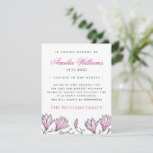 sympathie voor de begrafenis van de Magnolia-grens Bedankkaart (Staand voorkant)