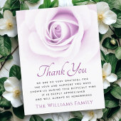 sympathie voor de begrafenis van het Paarse roos Bedankkaart