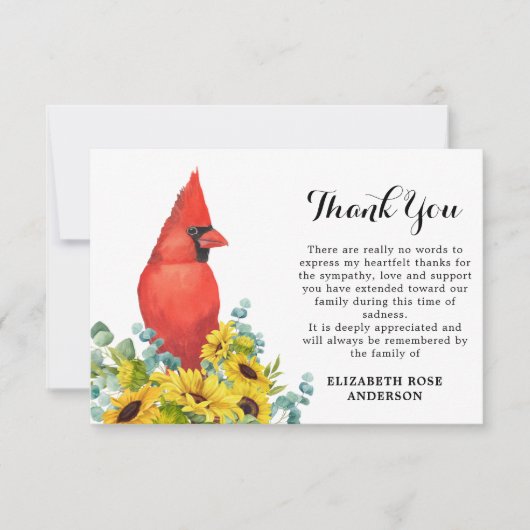 Sympathie voor de herdenkingsbloem bedankkaart (Voorkant)